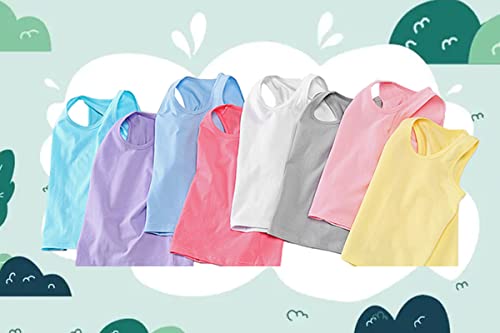 Anntry 2-8 Years Little Girls Solid Colors Soft Camisole Undershirts 4 Pack Kids Comfort Breathable Tank Tops (Colors-1, 4-5 Years)