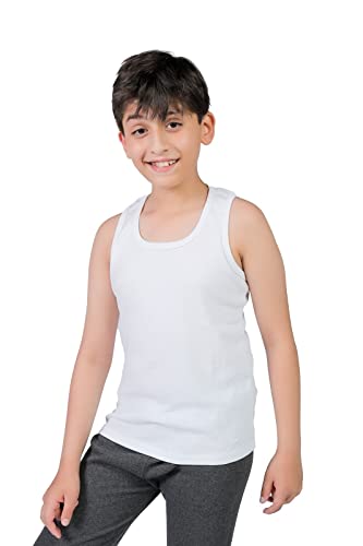 orbiz Boys/Girls Pack of 5 Kids Vests | 100% Pure Cotton Interlock Vests | Tank Tops Sleeveless Vests Undershirts 3-13 Years Multicolour