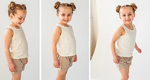 Anntry 2-8 Years Little Girls Solid Colors Soft Camisole Undershirts 4 Pack Kids Comfort Breathable Tank Tops (Colors-1, 4-5 Years)
