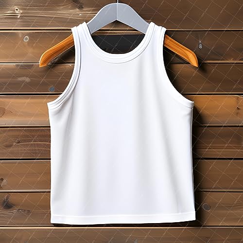 ZRWASKA® 3 Pack Children’s 100% Cotton Vests White Sleeve-Less Plain Undershirts Fitted Summer Top Vest Every-Day wear, Kids Back to School Uniform Boys Girls Vest Tank Shirts Size 9-11 Year (Pack 3)