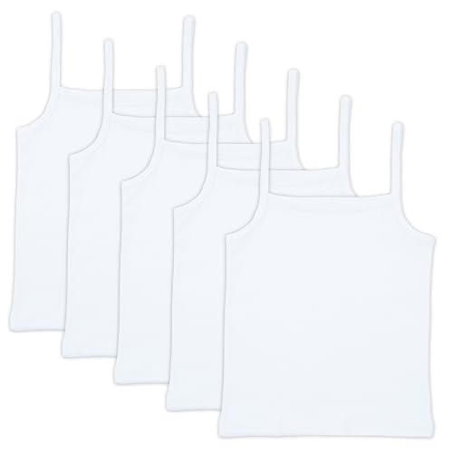 The Essentials Wardrobe Girls TEW 5 Pack Cami Vests - 8/9 YRS - White