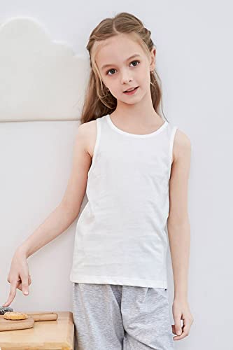 Anntry 2-8 Years Little Girls Solid Colors Soft Camisole Undershirts 4 Pack Kids Comfort Breathable Tank Tops (Colors-1, 4-5 Years)