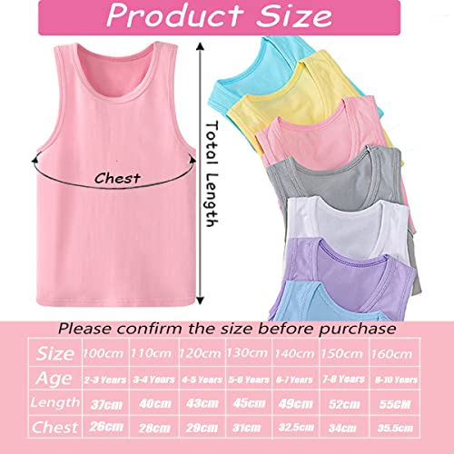 Anntry 2-8 Years Little Girls Solid Colors Soft Camisole Undershirts 4 Pack Kids Comfort Breathable Tank Tops (Colors-1, 4-5 Years)