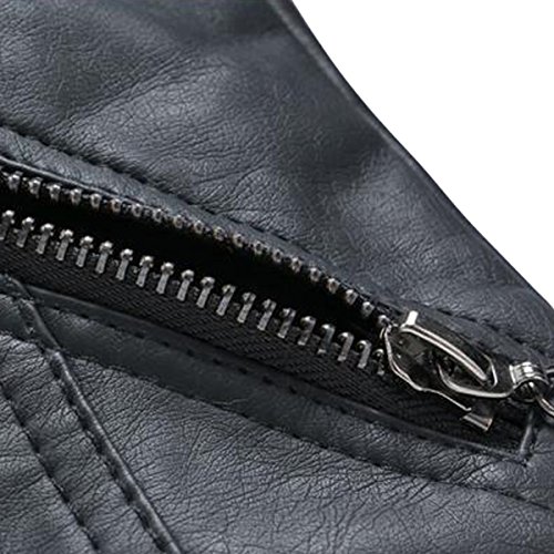 Bebone Children's Collar Motorcycle Leather Coat Boys Faux Leather Jacket (5-6T) Black