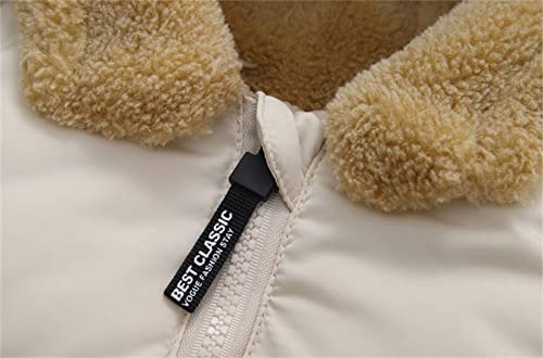 12M-5 Years Kids Clothes Toddler Kids Baby Boys Girls Winter Warm Solid Coats Bear Ears Fleece Hooded Padded Jacket Outwear (Beige, 12-18 Months)