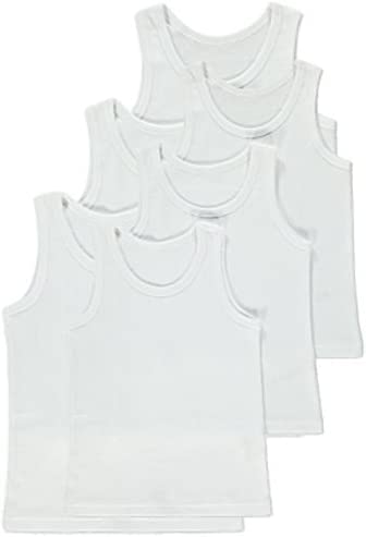 Boy's Girls 6 Pack Underwear Vests Soft Cotton Tank Tops Kids Sleeveless Vests Undershirts 100% Cotton 2-13 Years (as8, Age, 9_Years, 11_Years, Regular, 6Pack Boys Vest)