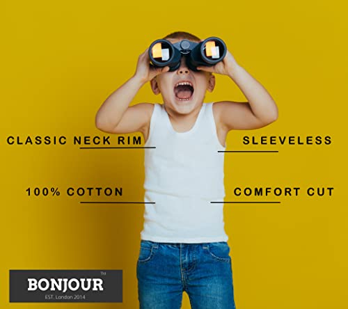 Back to School 6 Pack Boys 100% Cotton Warm Vests/Available in Ages 1 up to 13 Years (Boys, 6-8 Years)