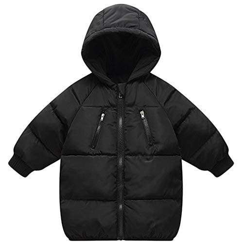 LANBAOSI Kids Winter Long Coats with Hooded Light Puffer Coat Warm Padded Jacket for Baby Boys Girls Toddler