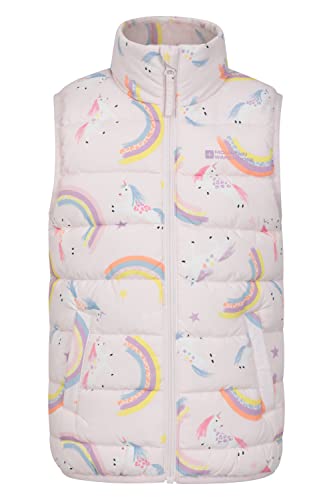 Mountain Warehouse Rocko Kids Padded Gilet - Water Resistant Rain Coat with Microfibre Padding & Front Pockets for Boys & Girls - for Spring Summer, Travel & Outdoors Unicorn Purple 7-8 Years