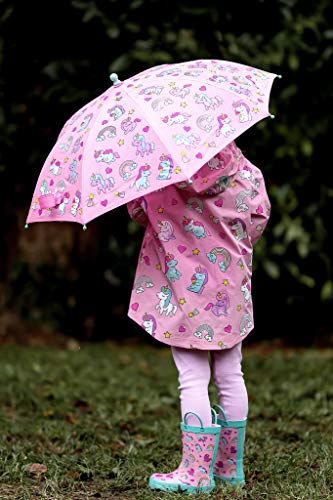 Fringoo Colour Changing Raincoat for Kids Age 1-6 Outdoor Waterproof Jacket with Warm Lining and Hood for Boys and Girls Lightweight and Machine Washable