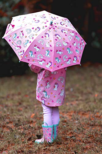 Fringoo Colour Changing Raincoat for Kids Age 1-6 Outdoor Waterproof Jacket with Warm Lining and Hood for Boys and Girls Lightweight and Machine Washable