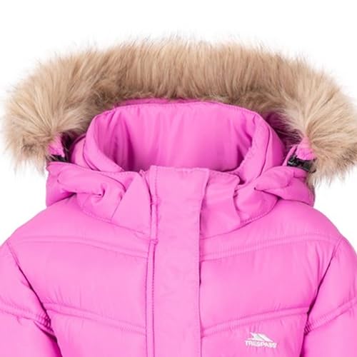 Trespass Girls Padded Jacket 2 Pockets with Detachable Hood Charming