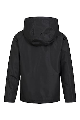 Mountain Warehouse Fell Kids 3 in 1 Jacket - Water-Resistant Triclimate Raincoat, Detachable Inner Coat & Packaway Hood - For, Walking, Hiking & Outdoors Black 5-6 Years