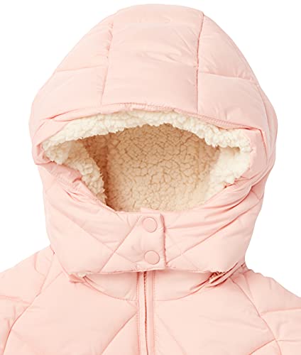 Amazon Essentials Girls' Long Quilted Cocoon Puffer Coat, Light Pink, 8 Years
