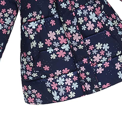 Haokaini Winter Warm Coat for 3-12 Years Baby Girl Boy Floral Hooded Windproof Jacket with Faux Fur Cotton Parka Padded Overcoat