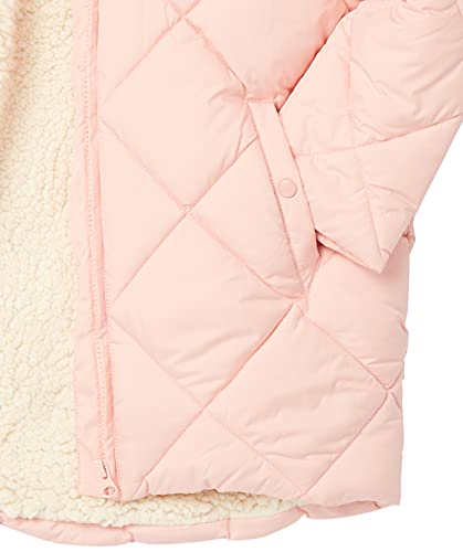 Amazon Essentials Girls' Long Quilted Cocoon Puffer Coat, Light Pink, 8 Years