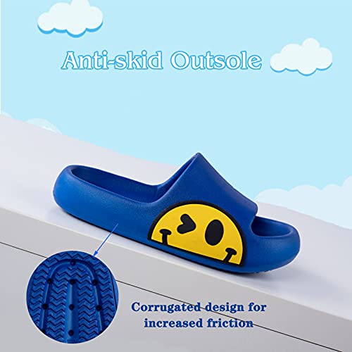 Girls Boys Beach Slippers Summer Sliders Sandals,EVA Open Toe Soft Slides,Bathroom Pool Shower Anti-Slip Shoes Flip Flops for Indoor & Outdoor(blue,11/12 UK Child)