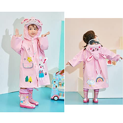 Kids Raincoat Boys Girls Toddler Rain Poncho Waterpoof Rain Jacket Children Cartoon Rainwear 4-6 Years