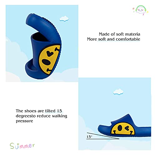 Girls Boys Beach Slippers Summer Sliders Sandals,EVA Open Toe Soft Slides,Bathroom Pool Shower Anti-Slip Shoes Flip Flops for Indoor & Outdoor(blue,11/12 UK Child)