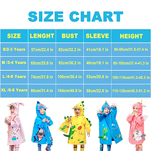 Kids Raincoat Boys Girls Toddler Rain Poncho Waterpoof Rain Jacket Children Cartoon Rainwear 4-6 Years