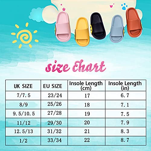 Girls Boys Beach Slippers Summer Sliders Sandals,EVA Open Toe Soft Slides,Bathroom Pool Shower Anti-Slip Shoes Flip Flops for Indoor & Outdoor(blue,11/12 UK Child)