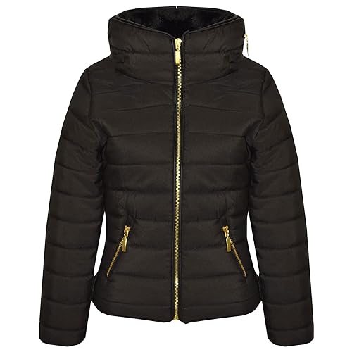 A2Z 4 Kids Girls Jacket Kids Stylish Padded Black Puffer Bubble - Puffer Jacket. Black 7-8