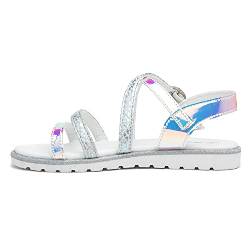 Walkright Girls Silver Iridescent Strappy Sandal - Size 10 Child UK - Multicolour