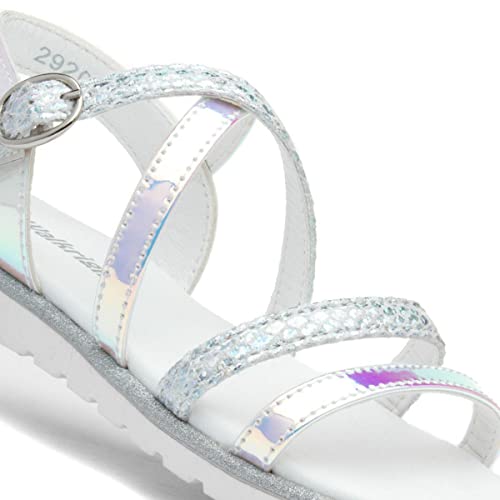 Walkright Girls Silver Iridescent Strappy Sandal - Size 10 Child UK - Multicolour