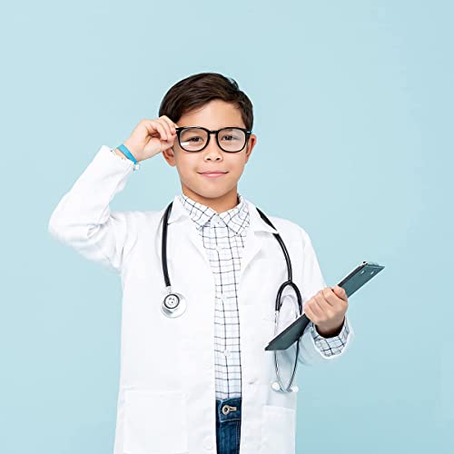 KUMARS White Lab Coat Kids, Coats for Children, Boys Girls Cotton Science Medical, Child Laboratory Doctors Fancy Dress Role Play Up Costumes School Student, XL, 10-12 Years