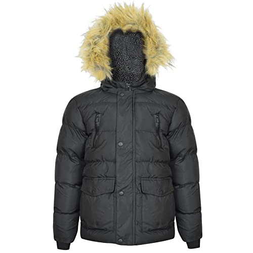 A2Z Kids Childrens Boys Padded Winter Coat School Hooded Fleece Lined Jacket - Jacket JK29 Black 9-10