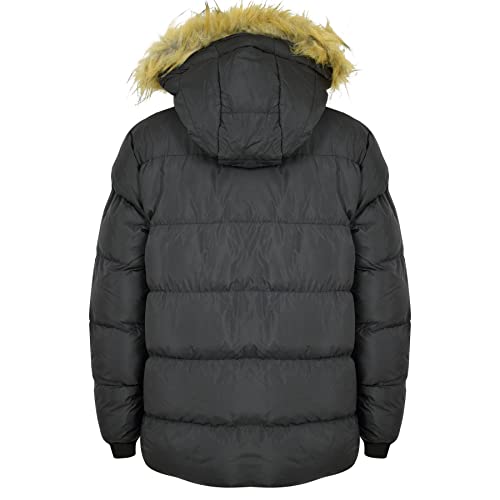 A2Z Kids Childrens Boys Padded Winter Coat School Hooded Fleece Lined Jacket - Jacket JK29 Black 9-10