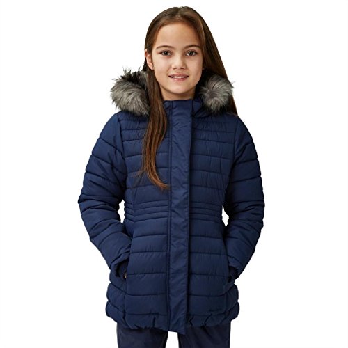 Peter Storm Girls' Lizzy Insulated Parka with Faux Fur Trimmed Hood, Girls Winter Coat, Outdoors, Walking, Trekking, Hiking and Camping Clothing, Navy, 7-8 Years