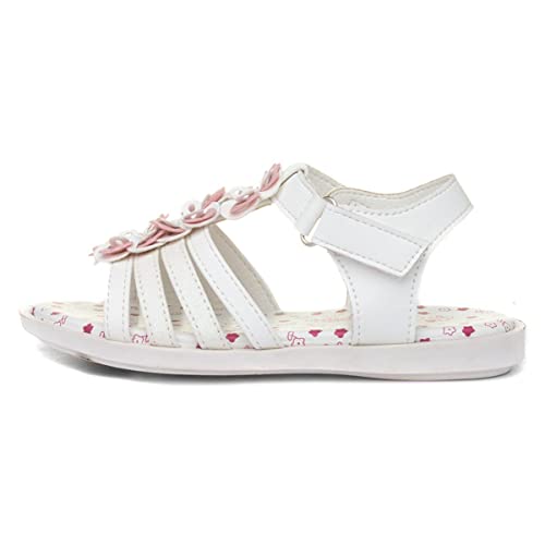 Walkright Girls White Sandal with Flowers - Size 8 Child UK - White