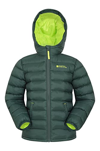 Mountain Warehouse Seasons Padded Kids Jacket - Water Resistant & Lightweight Insulated Rain Coat for Boys & Girls - Great for Spring Summer, School or Travelling Khaki 13 Years