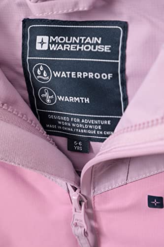 Mountain Warehouse Lightning 3 in 1 Kids Waterproof Jacket - Taped Seams Triclimate Jacket, Detachable Hood, Inner Fleece Kids Coat - For Walking, Hiking Dark Blue 13 Years