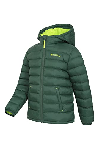 Mountain Warehouse Seasons Padded Kids Jacket - Water Resistant & Lightweight Insulated Rain Coat for Boys & Girls - Great for Spring Summer, School or Travelling Khaki 13 Years