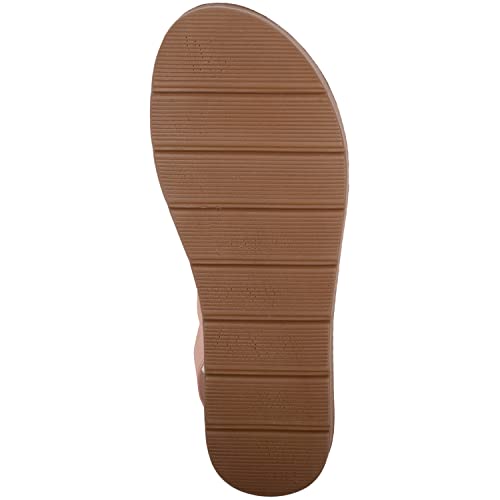 ABSOLUTE FOOTWEAR Childrens Kids Girls Easy Slip On Elasticated Two Toned Summer Holiday Sandals - Nude - UK Child 1 / EU 33-34