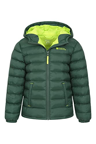 Mountain Warehouse Seasons Padded Kids Jacket - Water Resistant & Lightweight Insulated Rain Coat for Boys & Girls - Great for Spring Summer, School or Travelling Khaki 13 Years