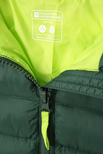 Mountain Warehouse Seasons Padded Kids Jacket - Water Resistant & Lightweight Insulated Rain Coat for Boys & Girls - Great for Spring Summer, School or Travelling Khaki 13 Years