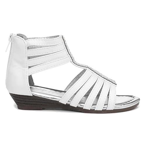Lilley Girls White Strappy Diamante Sandal - Size 12 Child UK - White