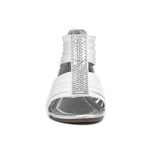 Lilley Girls White Strappy Diamante Sandal - Size 12 Child UK - White