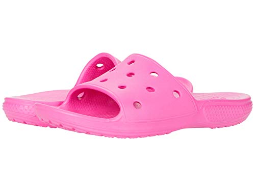 Crocs Unisex Kids Classic Crocs Slide K Open Toe Sandals, Electric Pink, 13 UK Child