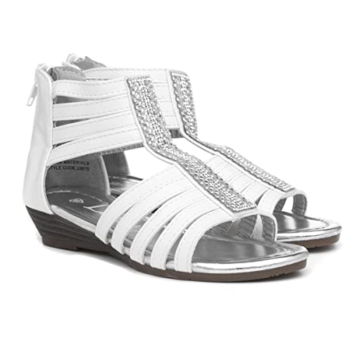 Lilley Girls White Strappy Diamante Sandal - Size 12 Child UK - White
