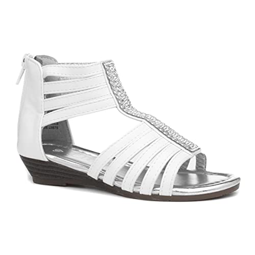 Lilley Girls White Strappy Diamante Sandal - Size 12 Child UK - White