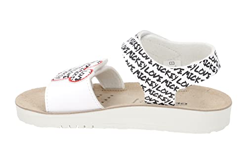 Geox Girl's J Costarei Gi Sandal, White Black, 7.5 UK Child