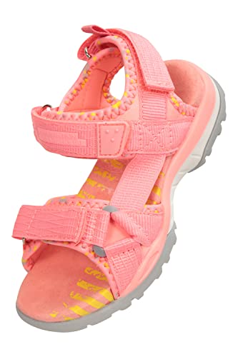 Mountain Warehouse Neptune Kids Walking Sandals - Neoprene Upper, EVA Cushioning, Touch Strap Fastening Girls & Boys Shoes - Best for Summer, Beach & Outdoors Coral Kids Shoe Size 11 UK