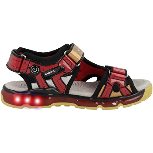 Geox J Sandal Android Boy, Black Red, 8.5 UK Child