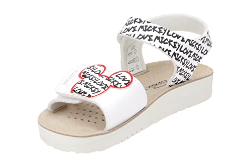 Geox Girl's J Costarei Gi Sandal, White Black, 7.5 UK Child