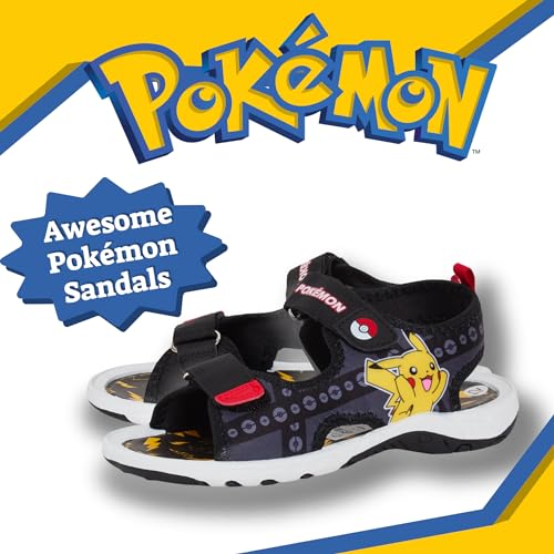 Pokemon Sports Sandals for Boys 13 UK Child Black