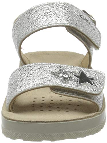 Geox Girls' J Costarei Gi Sandals, silver, 13 UK Child